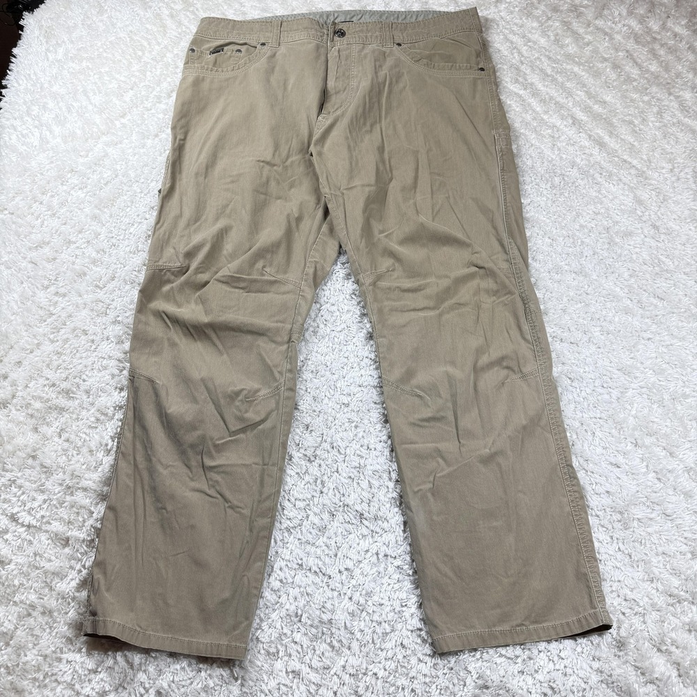 Kuhl Pants Mens 38x30 Khaki Revolvr Stretch Hiking Outdoor Gusseted Trail Work